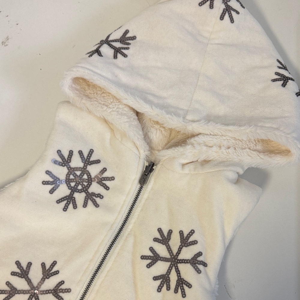 Peek Faux Fur Snowflake Hooded Vest 8Y